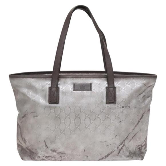 GUCCI GG Implementation Tote Bag Coated Canvas Silver - Picture 2 of 12